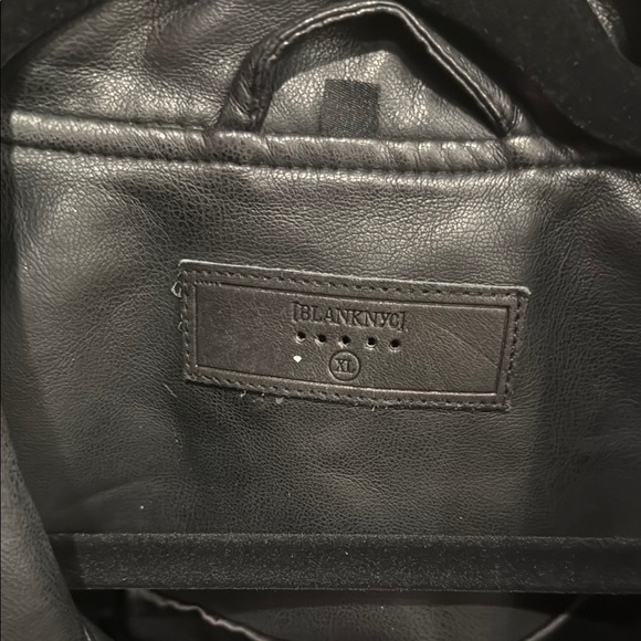 Blank NYC Black Faux Leather Motorcycle Jacket Asymmetrical Zipper - Picture 2 of 9